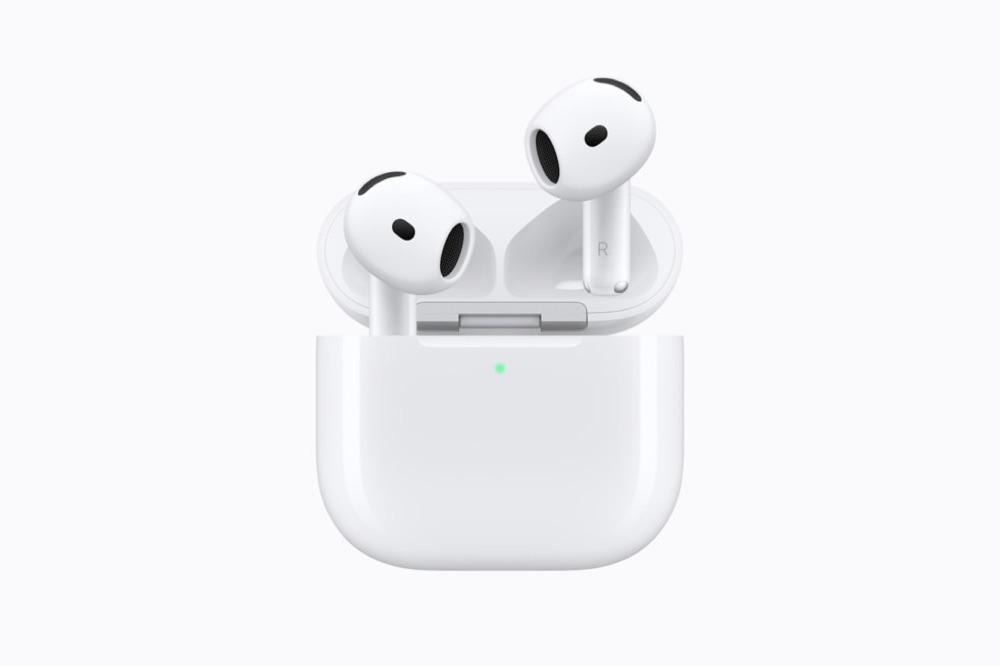 AirPods 5 shown with their charging case against a plain background.