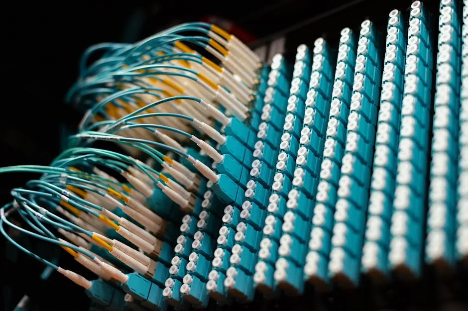 Network operations center with server racks and SD-WAN connectivity diagrams