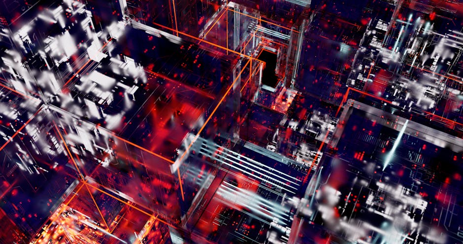 Abstract glowing circuitry and data grid — illustrative image for Pope Leo XIV's encyclical urging caution on AI.