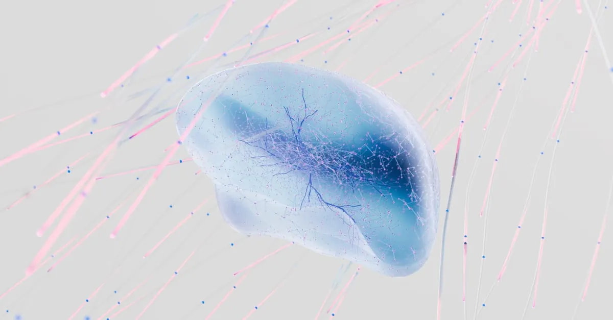 Abstract 3D neural-network rendering in blue and pink — an illustrative image for this report on Anthropic's Claude Opus 4.8.