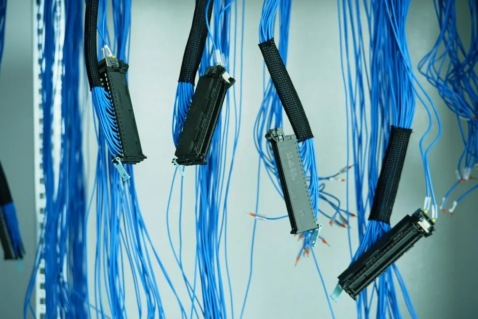 Bundles of network cables and connectors, the plumbing behind the VPN gateways that companies expose to the internet