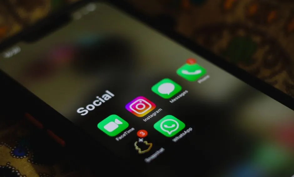 Social and messaging apps on a smartphone screen