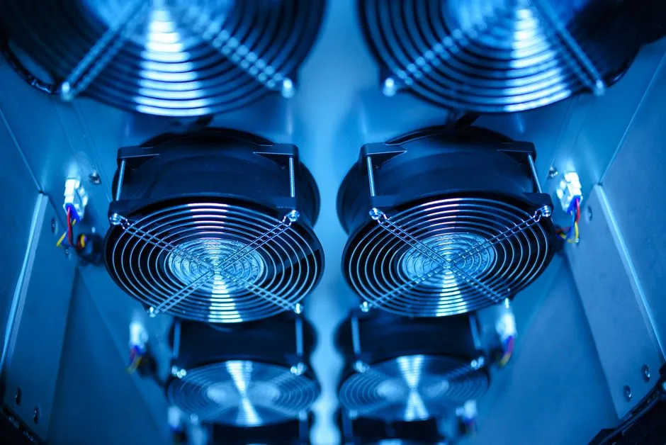 Cooling fans inside server equipment
