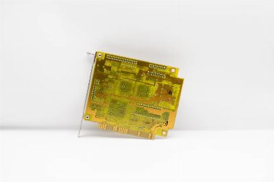 Close-up of a vintage circuit board showcasing retro technology and design.