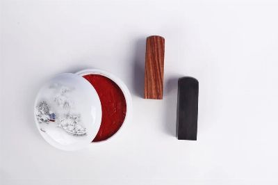 Traditional Chinese ink stamps with red paste, perfect for art and calligraphy enthusiasts.