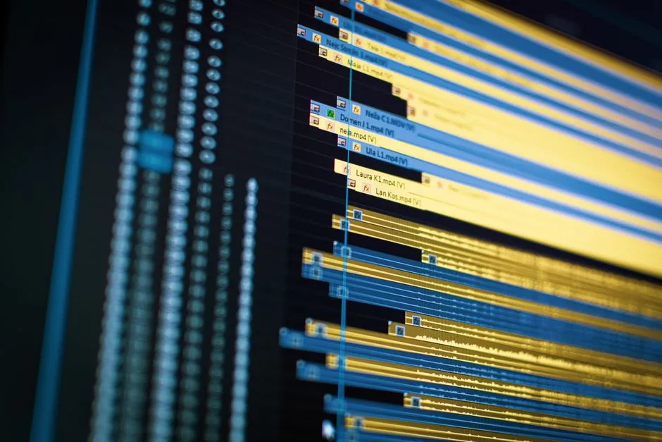 A video editing timeline on a computer screen