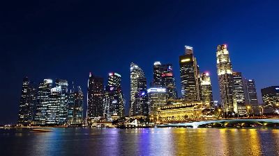 singapore river, skyline, building, water, financial district