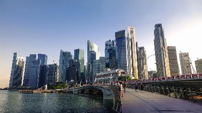 singapore, singapore river, jubilee bridge, skyline, building
