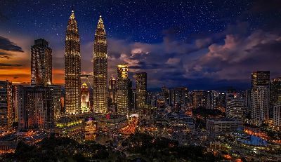kuala lumpur, petronas twin towers, cityscape, city lights, skyscrapers