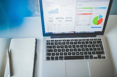 laptop, notebook, business, charts, computer