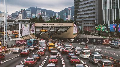 hongkong, street view, central, traffic flow, crowded