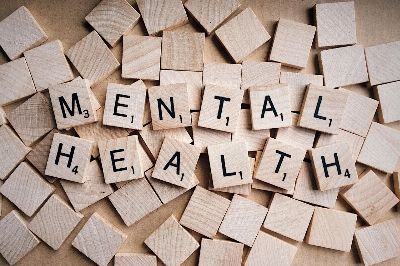 mental health, wooden tiles, scrabble pieces, wellness, psychology