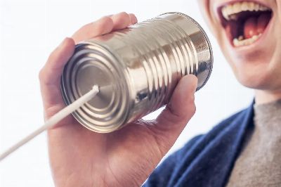 tin can, speak, talk, microphone, can