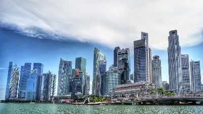 singapore, singapore river, skyline, building, water