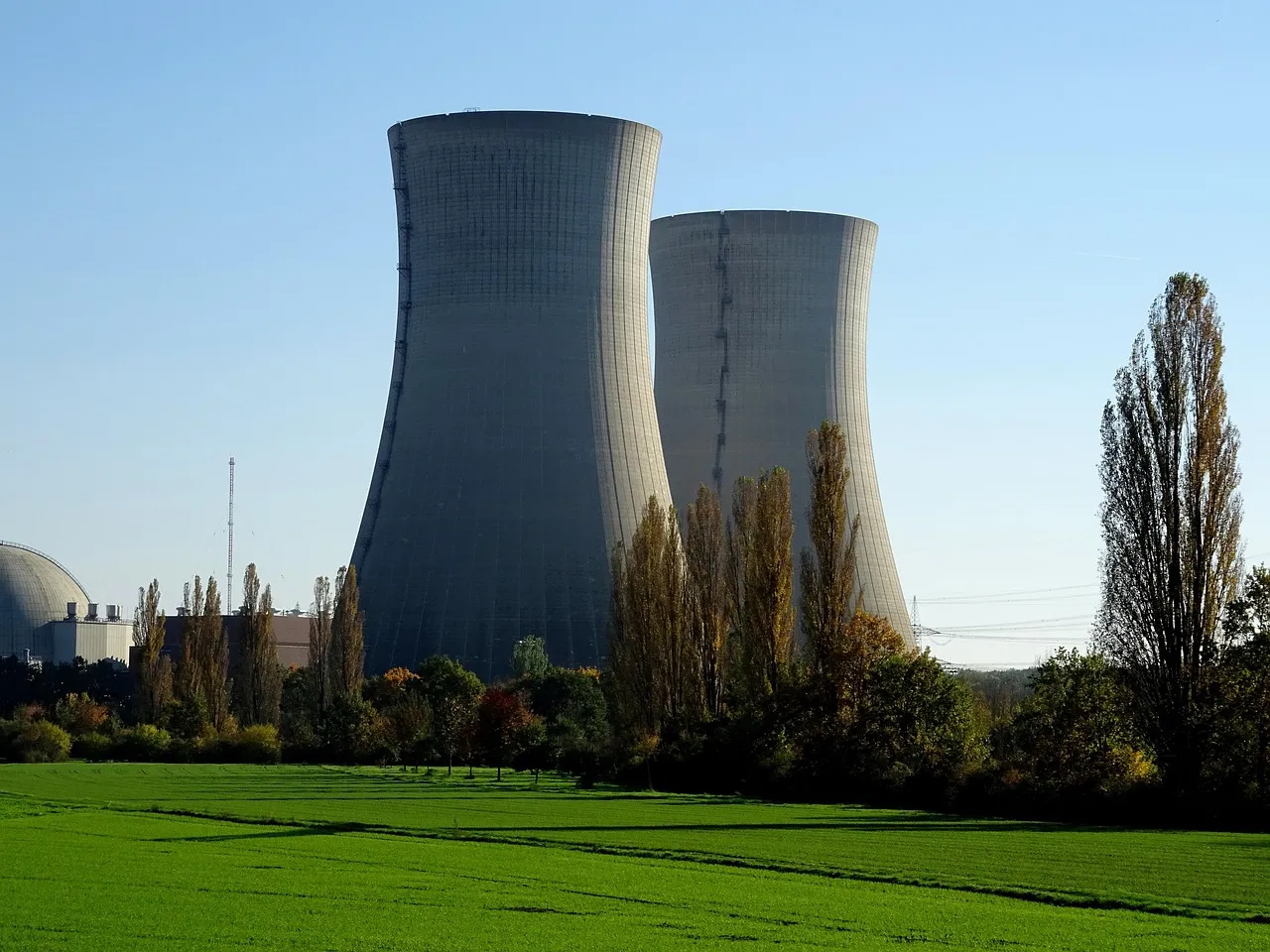 Cooling towers at a nuclear power plant.