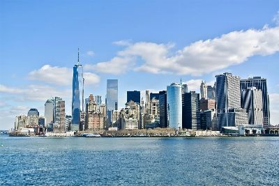 skyscraper, horizon, city, architecture, urban landscape