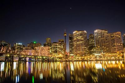 cityscape, illuminated, darling harbour, sydney, australia