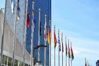 flag, heaven, city, new york, united nations
