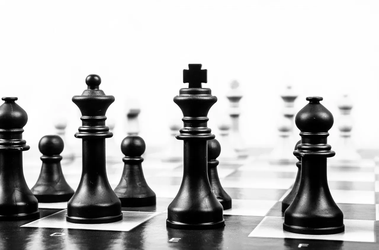 A group of chess pieces on a board, each a distinct named type — illustrating software given individual names and defined jobs.