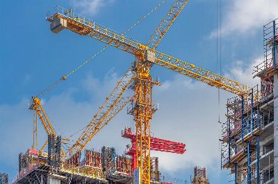 cranes, to build, construction site, building, industry