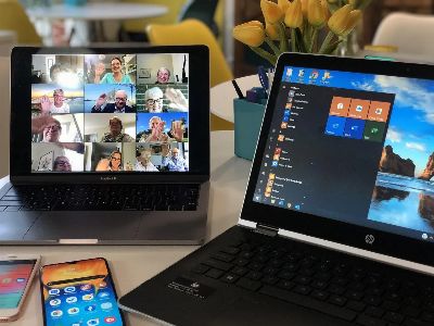 online meeting, video conference, webinar, technology, devices