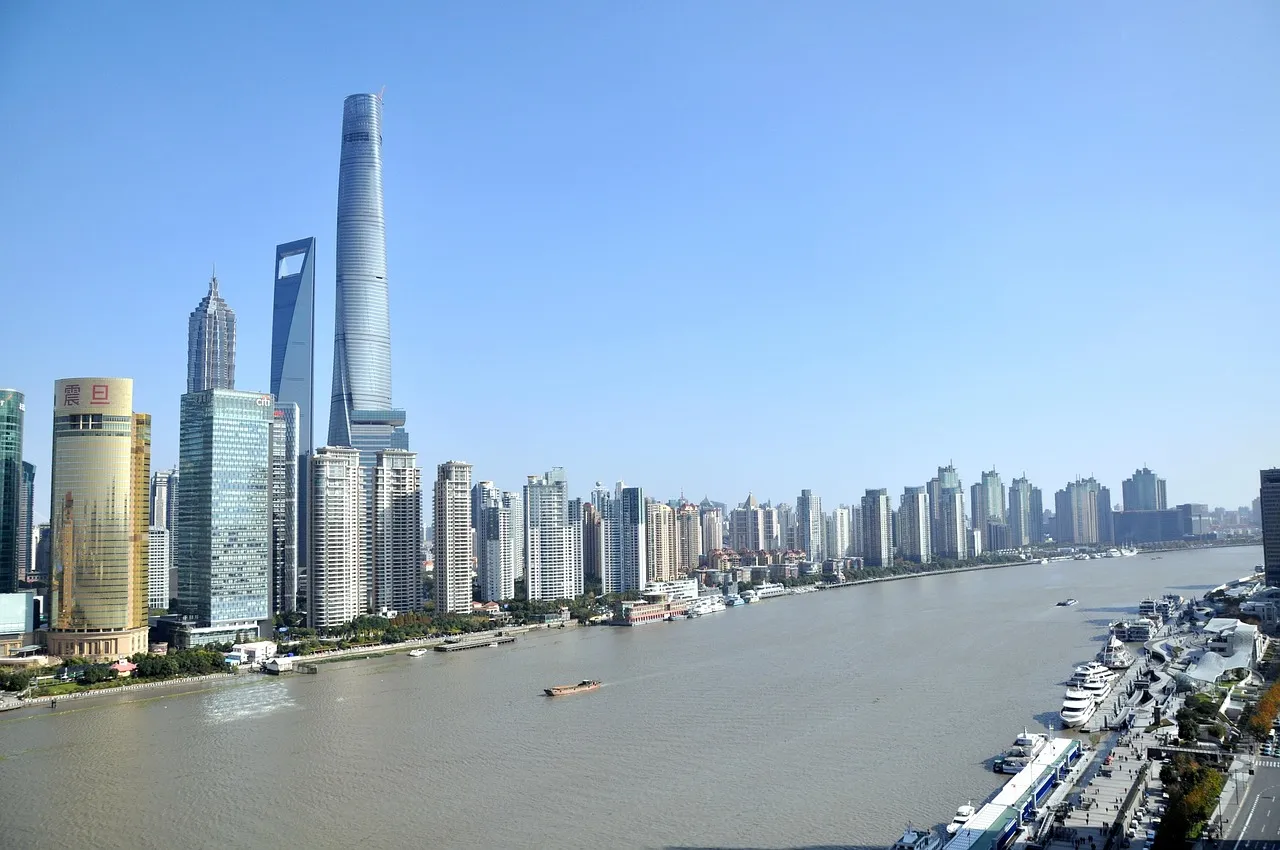 The towers of Shanghai's Lujiazui district along the Huangpu River