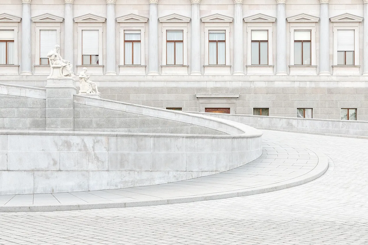 The parliament building in Vienna, Austria.
