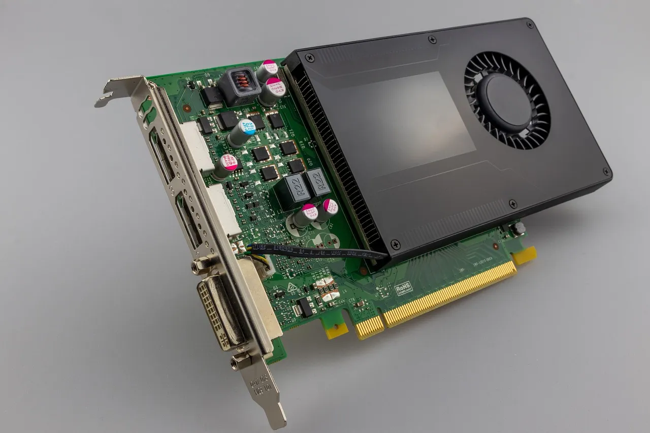 A graphics card on a plain background, representing the hardware business behind Nvidia's reported move into model distribution