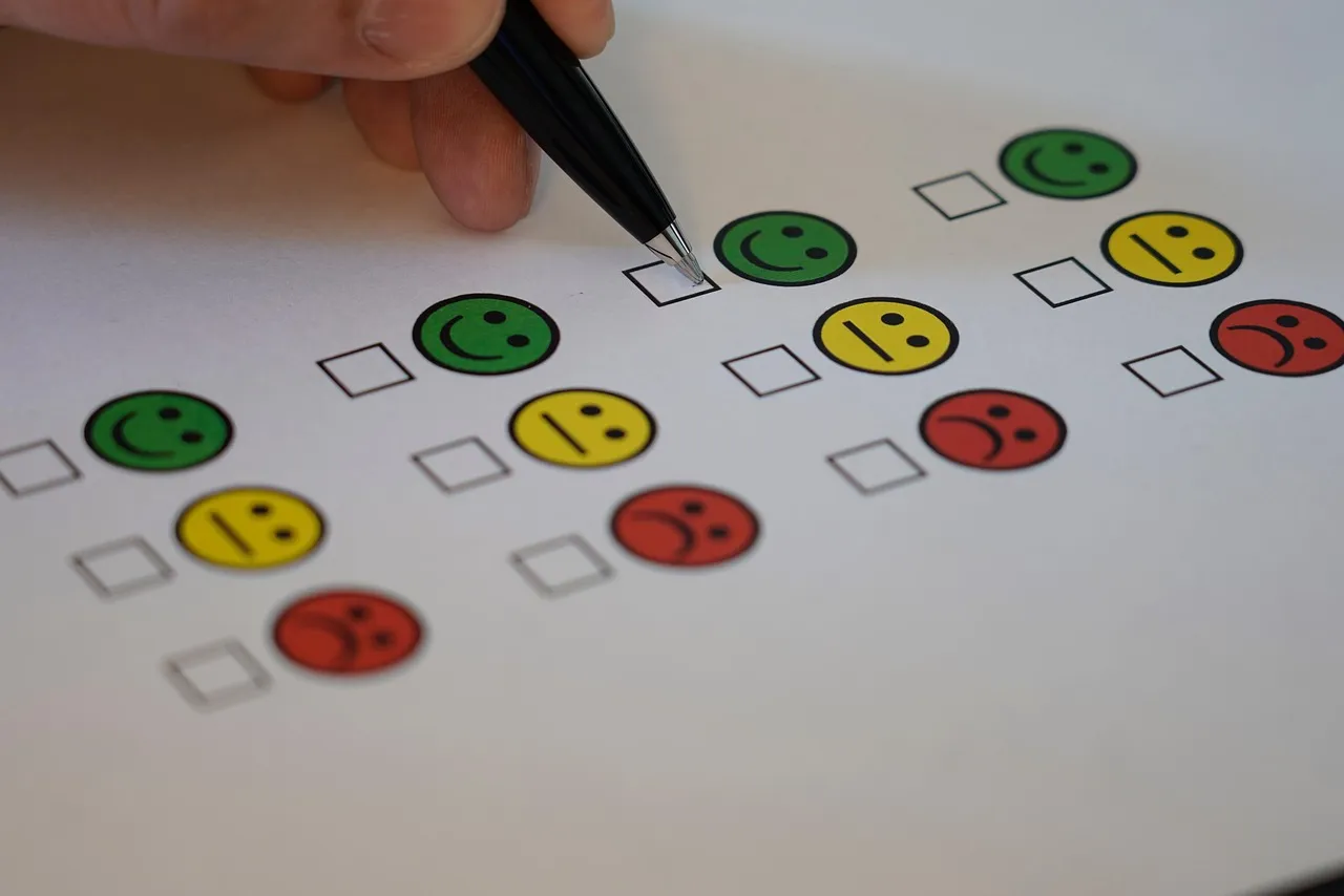 A survey form being completed, where the questions asked decide what the answers can mean