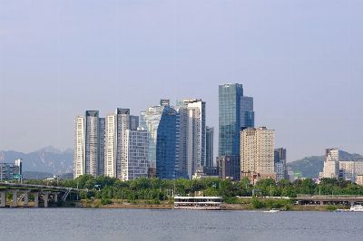 buildings, river, bridge, han river, city