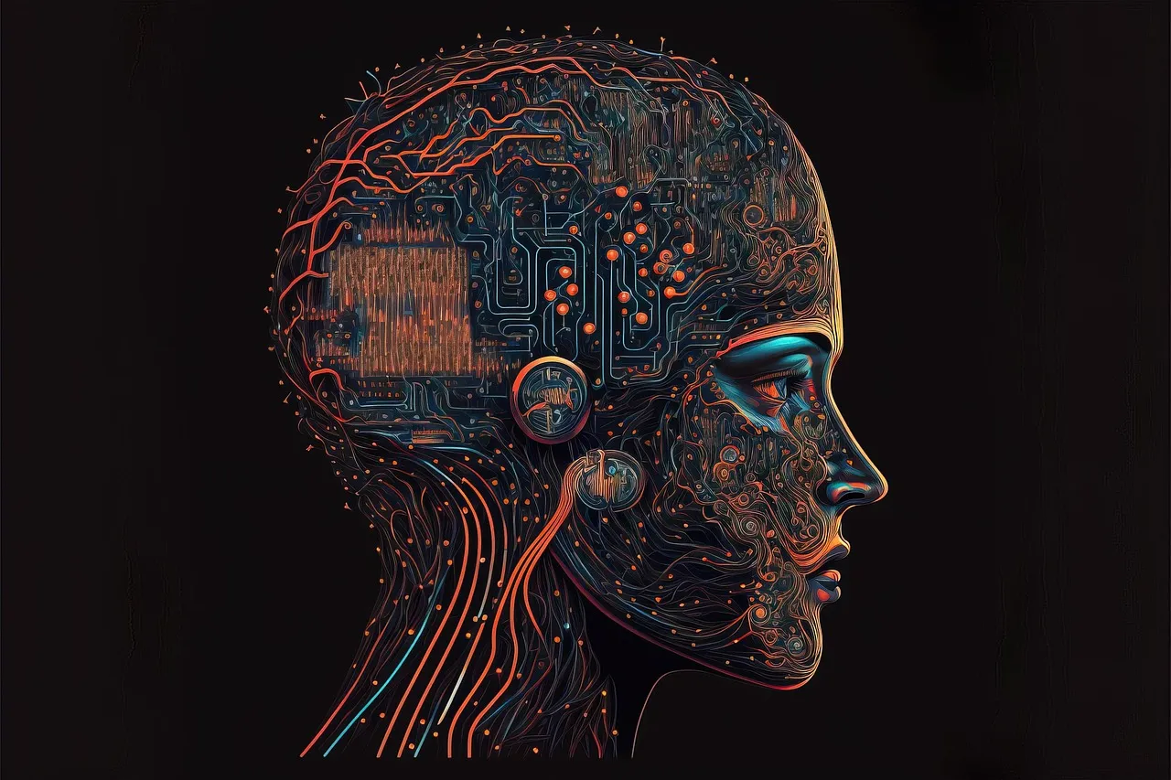 A humanoid robot rendered against a digital background.