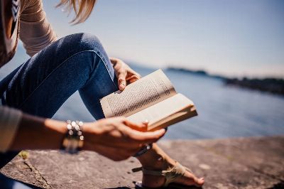 reading, book, girl, woman, sunshine
