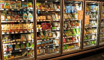 supermarket, fridge, produce, food, market
