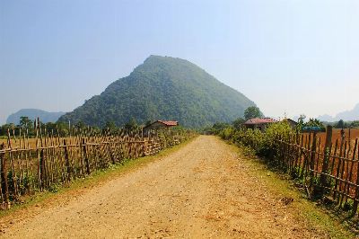 long road, mountain, sky, dusty, road